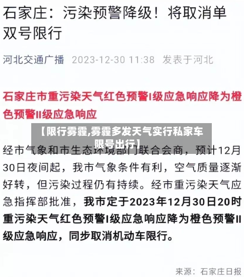 【限行雾霾,雾霾多发天气实行私家车限号出行】-第1张图片