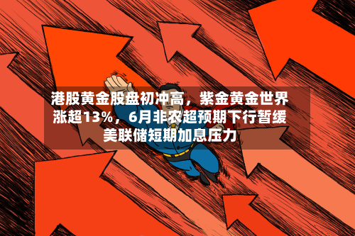 港股黄金股盘初冲高，紫金黄金世界涨超13%，6月非农超预期下行暂缓美联储短期加息压力-第1张图片