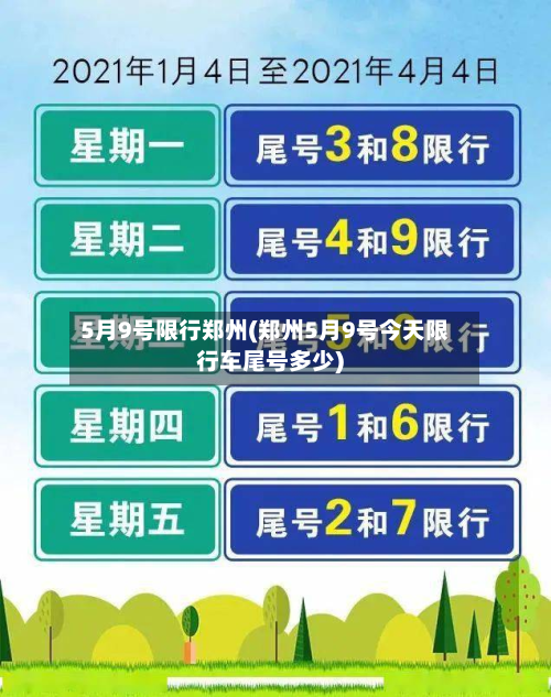 5月9号限行郑州(郑州5月9号今天限行车尾号多少)