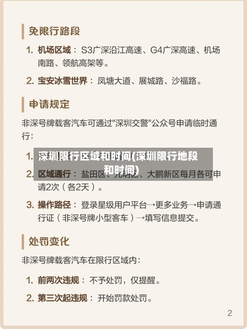 深圳限行区域和时间(深圳限行地段和时间)