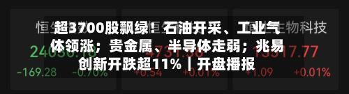 超3700股飘绿！石油开采、工业气体领涨；贵金属	、半导体走弱；兆易创新开跌超11%｜开盘播报-第2张图片