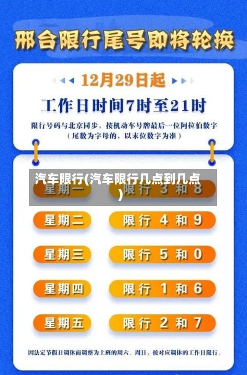 汽车限行(汽车限行几点到几点)-第1张图片