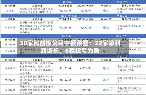 30家科创板公司中报预喜：22家净利润增长，6家扭亏为盈-第2张图片