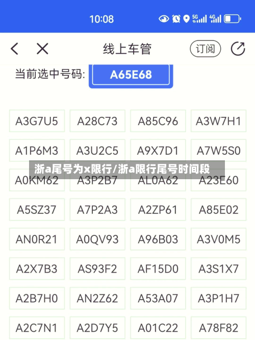 浙a尾号为x限行/浙a限行尾号时间段-第1张图片