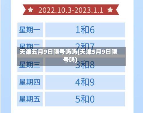 天津五月9日限号吗吗(天津5月9日限号吗)-第1张图片