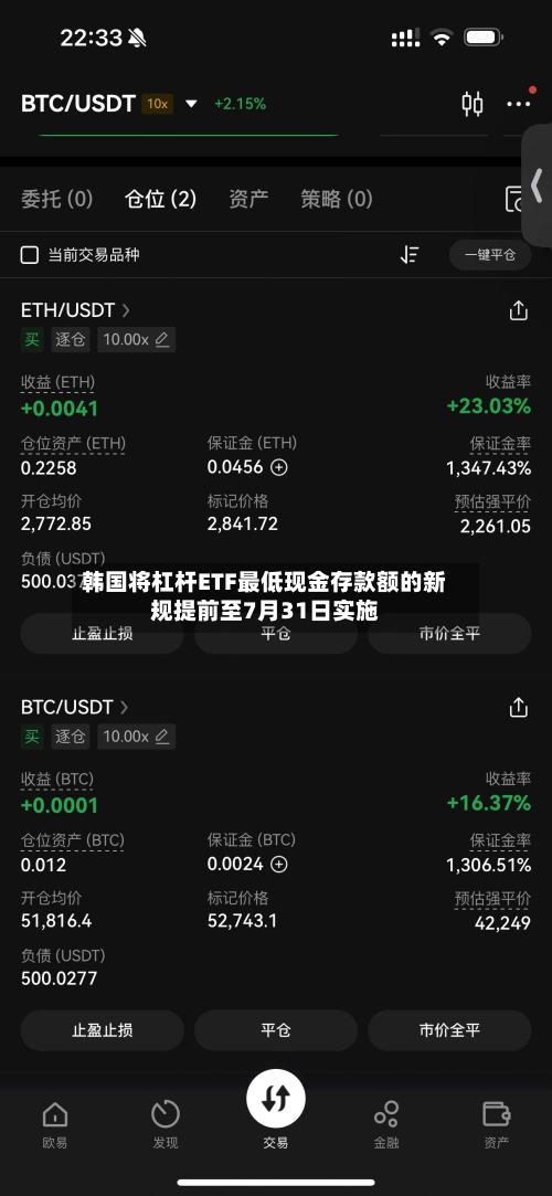 韩国将杠杆ETF更低现金存款额的新规提前至7月31日实施