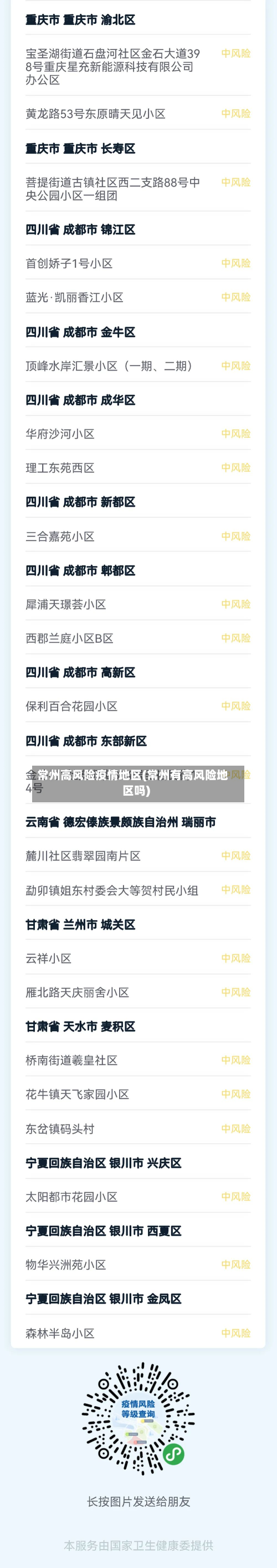 常州高风险疫情地区(常州有高风险地区吗)-第1张图片