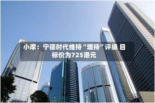 小摩：宁德时代维持“增持”评级 目标价为725港元-第2张图片
