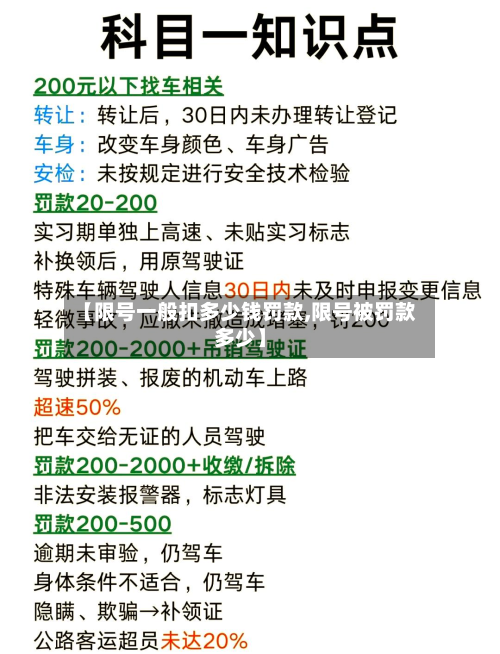 【限号一般扣多少钱罚款,限号被罚款多少】-第1张图片