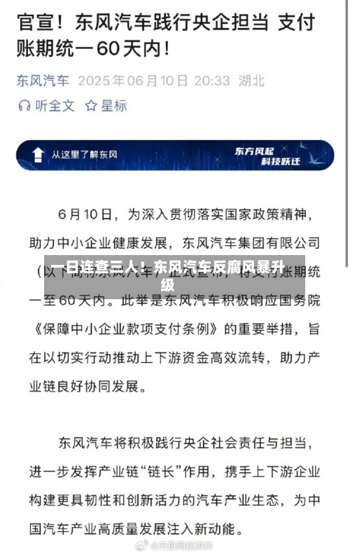 一日连查三人！东风汽车反腐风暴升级-第2张图片
