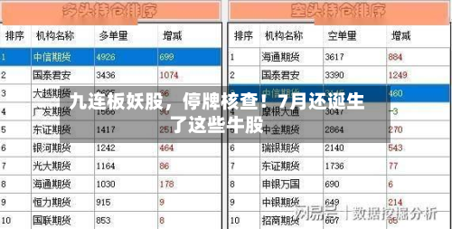 九连板妖股，停牌核查！7月还诞生了这些牛股-第2张图片