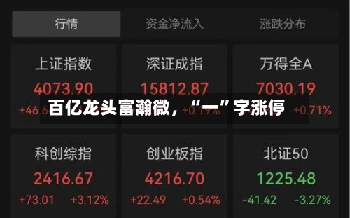 百亿龙头富瀚微，“一”字涨停-第2张图片