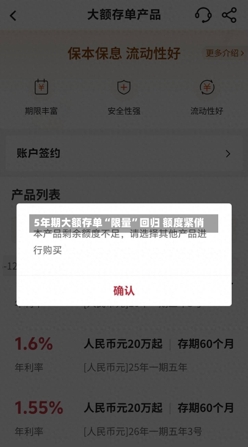 5年期大额存单“限量”回归 额度紧俏-第3张图片