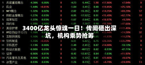 3400亿龙头惊魂一日！传闻砸出深坑	，机构乘势抢筹-第3张图片