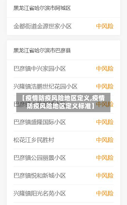 【疫情防疫风险地区定义,疫情防疫风险地区定义标准】-第1张图片