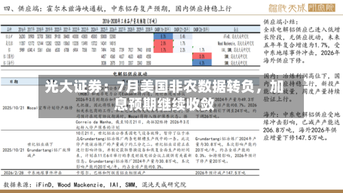 光大证券：7月美国非农数据转负，加息预期继续收敛-第2张图片