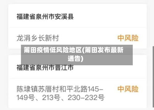莆田疫情低风险地区(莆田发布最新通告)-第1张图片