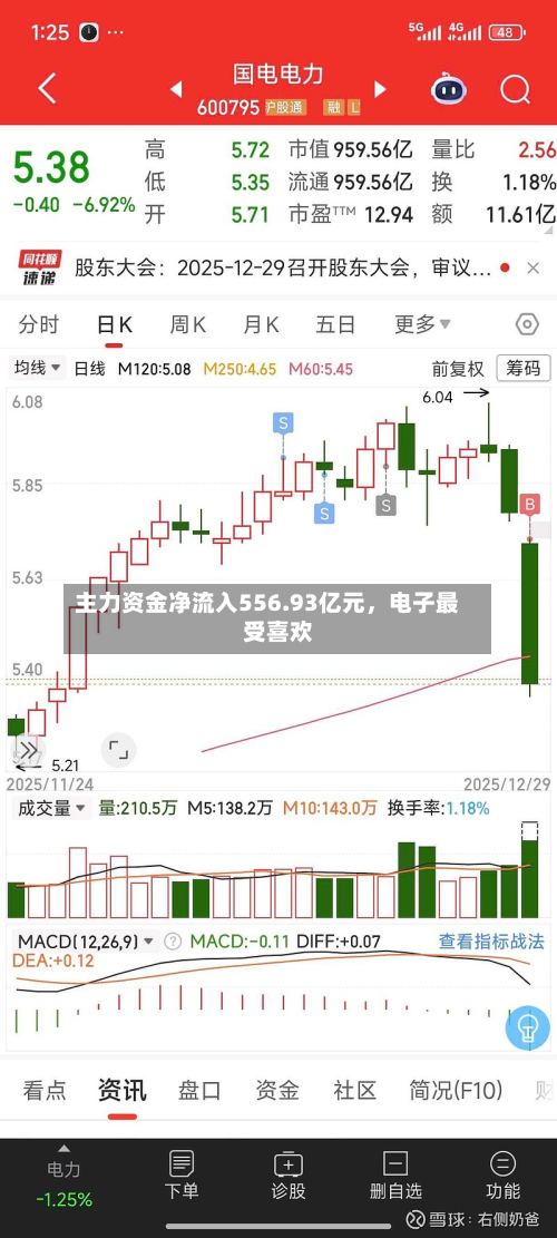 主力资金净流入556.93亿元	，电子最受喜欢-第2张图片