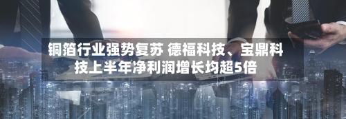 铜箔行业强势复苏 德福科技、宝鼎科技上半年净利润增长均超5倍-第2张图片