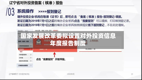 国家发展改革委拟设置对外投资信息年度报告制度