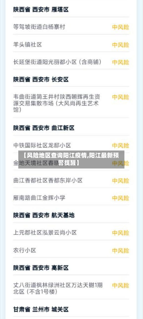 【风险地区查询阳江疫情,阳江最新预警提醒】-第1张图片
