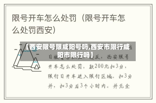 【西安限号限咸阳号吗,西安市限行咸阳市限行吗】-第1张图片