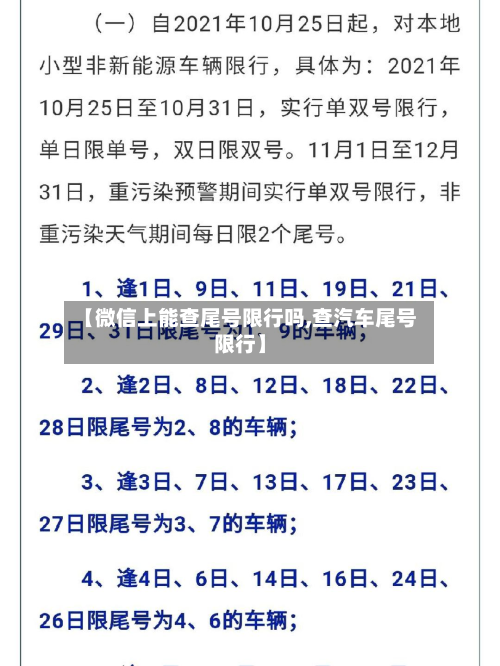 【微信上能查尾号限行吗,查汽车尾号限行】-第2张图片