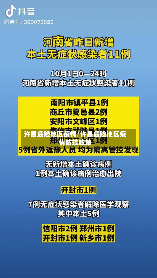 许昌危险地区疫情/许昌危险地区疫情防控政策