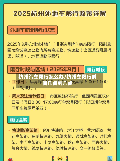 杭州汽车限行怎么办/杭州车限行时间几点到几点-第3张图片