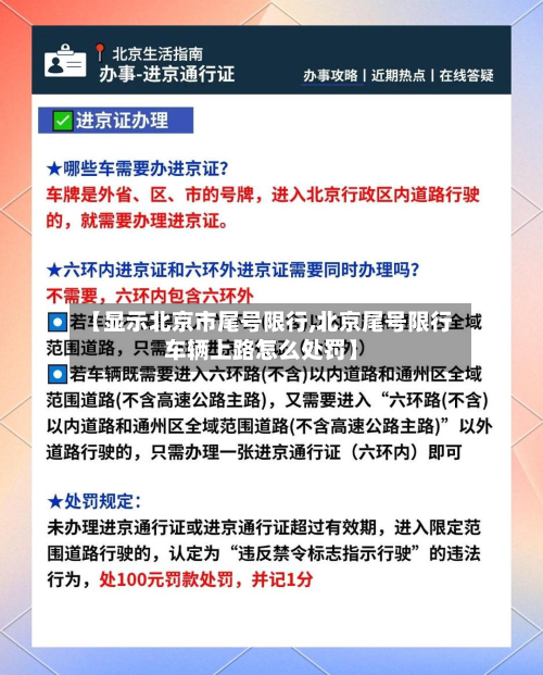 【显示北京市尾号限行,北京尾号限行车辆上路怎么处罚】