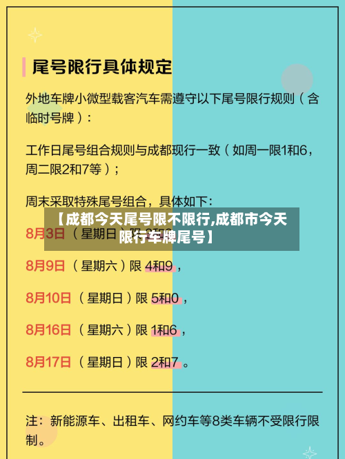 【成都今天尾号限不限行,成都市今天限行车牌尾号】