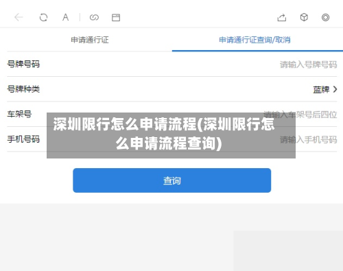 深圳限行怎么申请流程(深圳限行怎么申请流程查询)-第2张图片