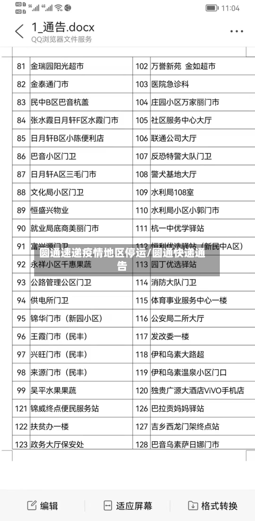 圆通速递疫情地区停运/圆通快递通告