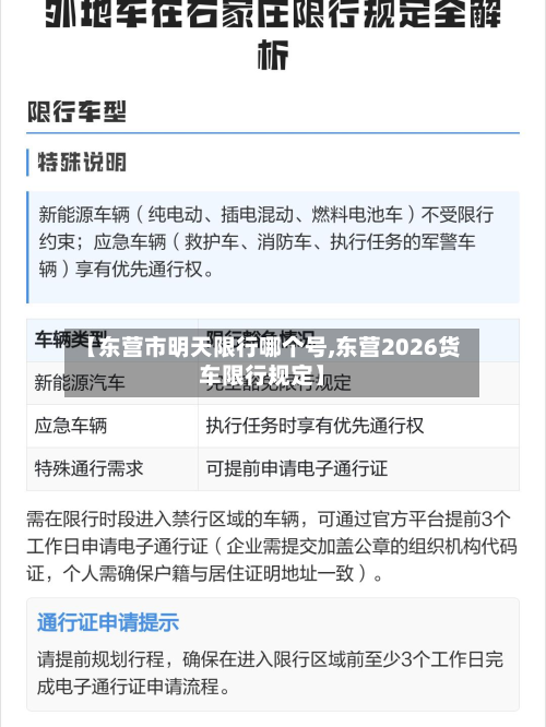 【东营市明天限行哪个号,东营2026货车限行规定】-第2张图片