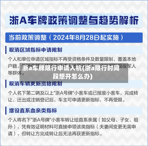 浙a车牌限行申请入杭(浙a限行时间段想开怎么办)-第3张图片