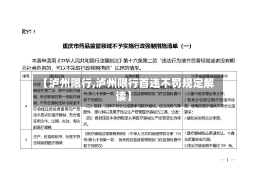 【泸州限行,泸州限行首违不罚规定解读】-第2张图片