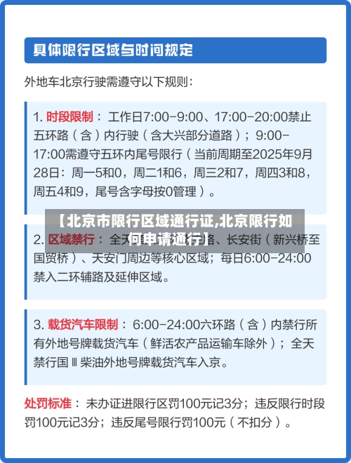 【北京市限行区域通行证,北京限行如何申请通行】