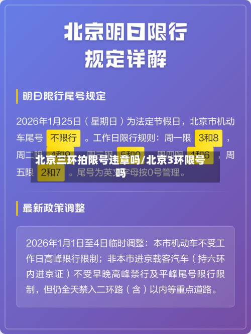 北京三环拍限号违章吗/北京3环限号吗