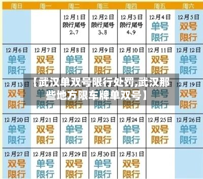 【武汉单双号限行处罚,武汉那些地方限车牌单双号】