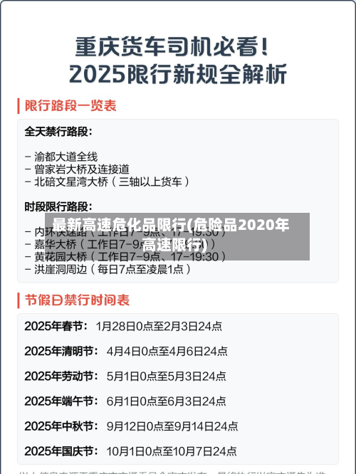 最新高速危化品限行(危险品2020年高速限行)