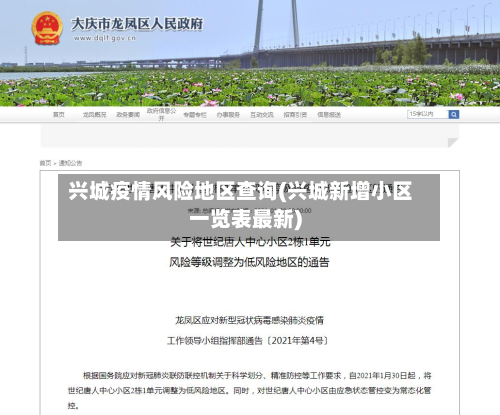 兴城疫情风险地区查询(兴城新增小区一览表最新)