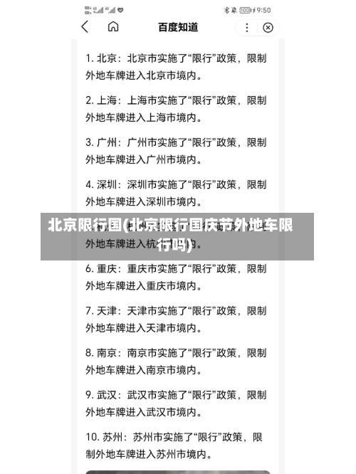 北京限行国(北京限行国庆节外地车限行吗)-第2张图片