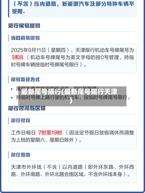 最新尾号限行(最新尾号限行天津)
