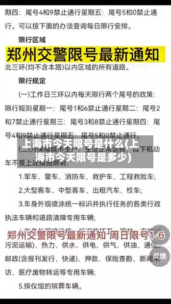 上海市今天限号是什么(上海市今天限号是多少)