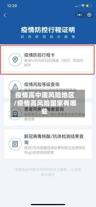 疫情高中底风险地区/疫情高风险国家有哪些