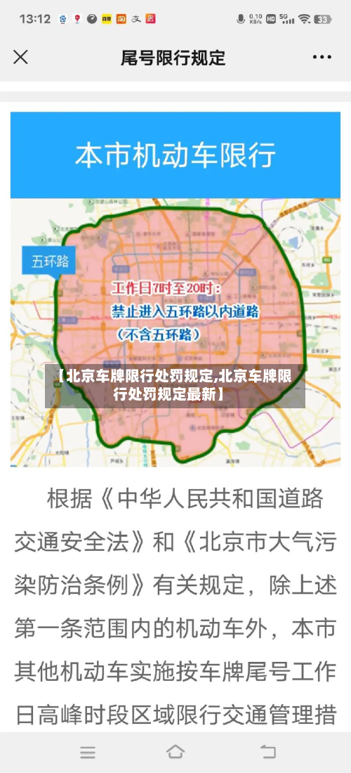 【北京车牌限行处罚规定,北京车牌限行处罚规定最新】-第2张图片