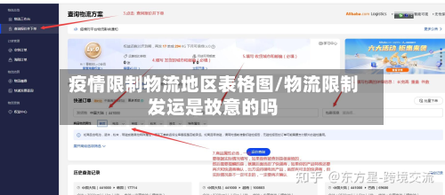 疫情限制物流地区表格图/物流限制发运是故意的吗-第2张图片