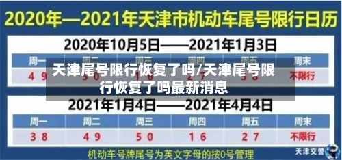 天津尾号限行恢复了吗/天津尾号限行恢复了吗最新消息-第3张图片