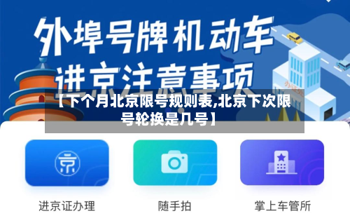 【下个月北京限号规则表,北京下次限号轮换是几号】