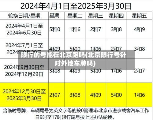 限行的号能在北京跑吗(北京限行号针对外地车牌吗)